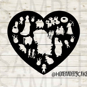 Brave | Merida Clipart Silhouette | Cutout Heart Design Artwork | Instant Digital Download | Jpg Png Pdf Svg files
