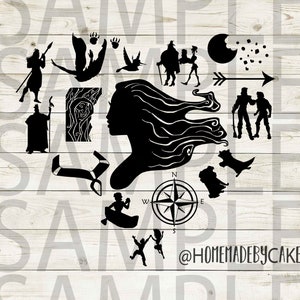 Pocahontas Clipart Silhouette | Heart Design Artwork | Instant Digital Download | Jpg Png Pdf Svg files