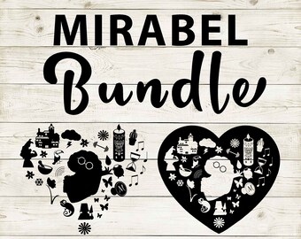 Encanto | Mirabel Clipart Silhouette Bundle | Heart and Cutout Design Artwork v3 | Instant Digital Download | Jpg Png Pdf Svg files
