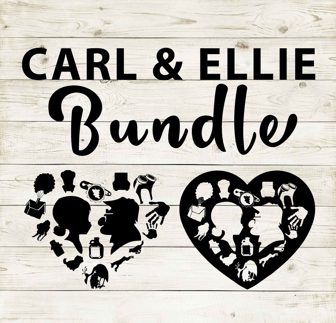 UP | Ellie and Carl Clipart Silhouette Bundle | Heart Design Artwork ...