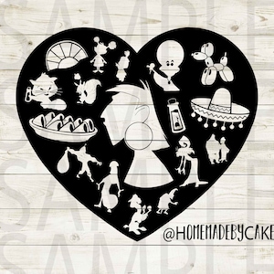 The Emperor's New Groove | Kuzco Clipart Silhouette | Cutout Heart Design Artwork | Instant Digital Download | Jpg Png Pdf Svg files