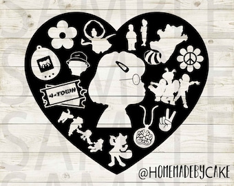 Turning Red | Meilin Lee Clipart Silhouette | Cutout Heart Design Artwork | Instant Digital Download | Jpg Png Pdf Svg files