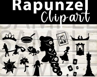 Tangled | Rapunzel Clipart Images | Instant Digital Download | Jpg Png Pdf Svg files