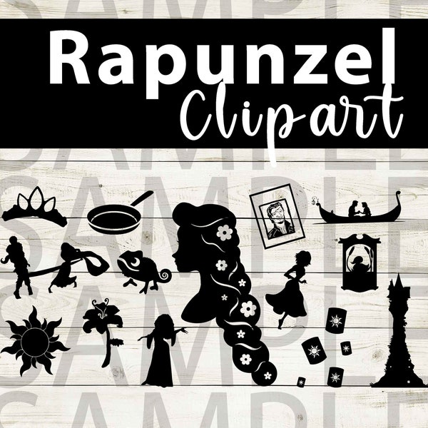 Tangled | Rapunzel Clipart Images | Instant Digital Download | Jpg Png Pdf Svg files