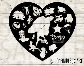 Toy Story | Jessie Clipart Silhouette | Cutout Heart Design Artwork | Instant Digital Download | Jpg Png Pdf Svg files