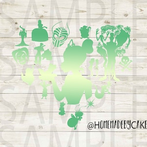 Princess and The Frog | Tiana Clipart Multicolor Heart Silhouette Logo Design Artwork | Instant Digital Download | jpg png pdf file