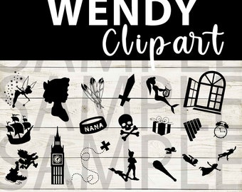 Peter Pan | Wendy Clipart Images | Instant Digital Download | Jpg Png Pdf Svg files