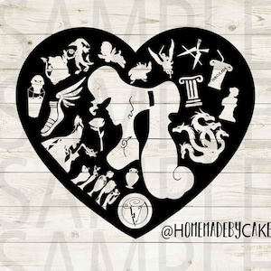 Hercule | Mégare Clipart Silhouette | Oeuvre de conception de coeur découpé | Téléchargement numérique instantané | Fichiers Jpg Png Pdf Svg
