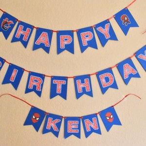 Spiderman Birthday Banner Decorations for kids | Customized kids birthday Party decorations | Spidey Birthday Banner Superhero  Decorations