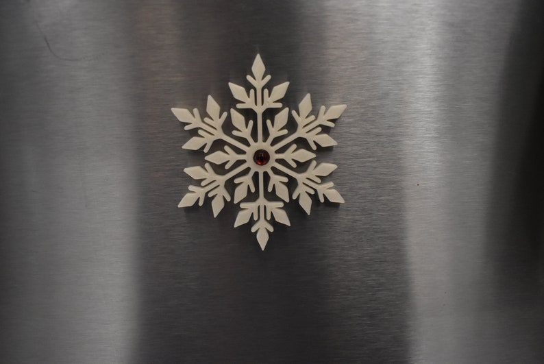 3D Printed Fridge Magnet | Christmas Snowflake Magnet | Refrigerator ...