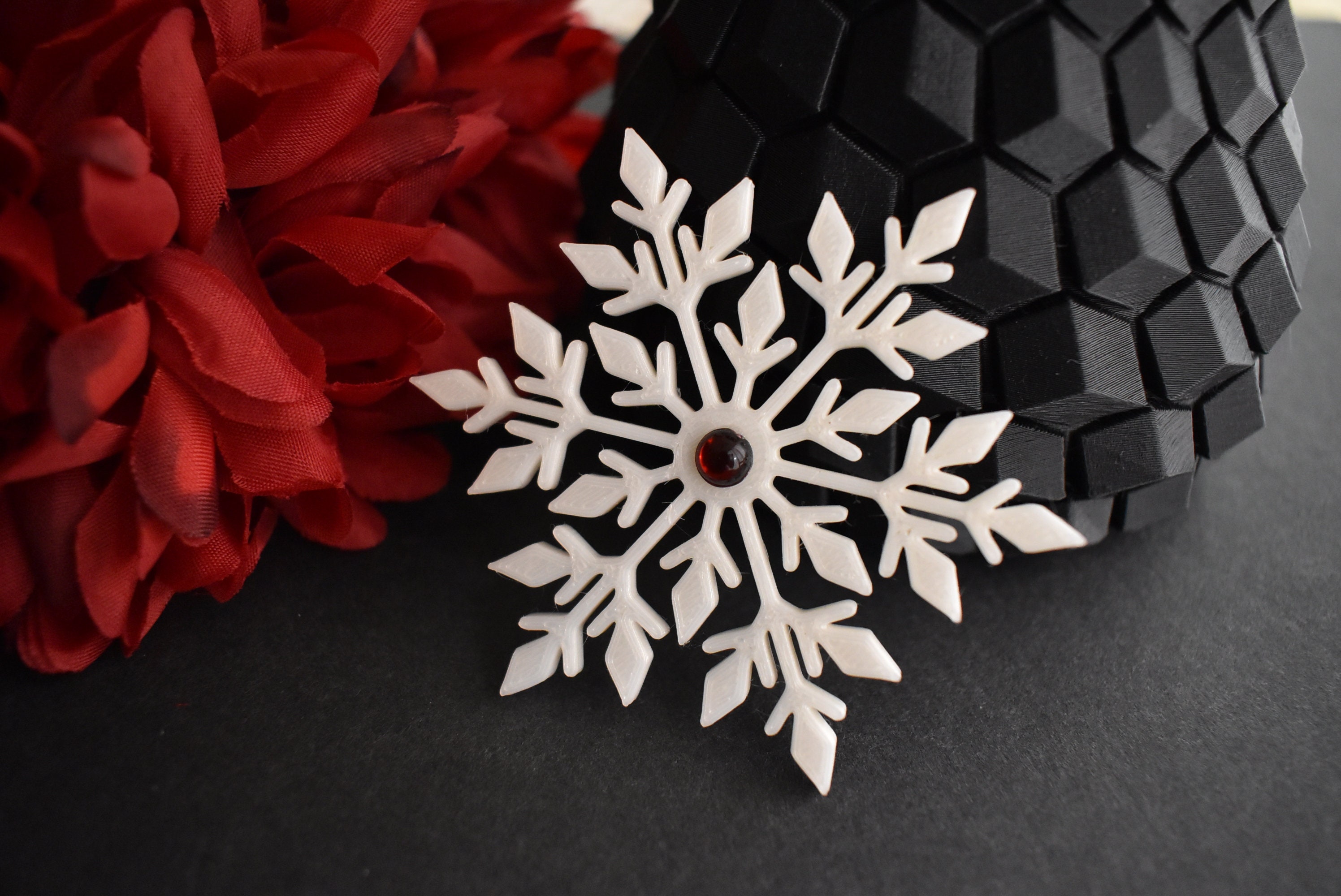 3D Printed Fridge Magnet | Christmas Snowflake Magnet | Refrigerator ...