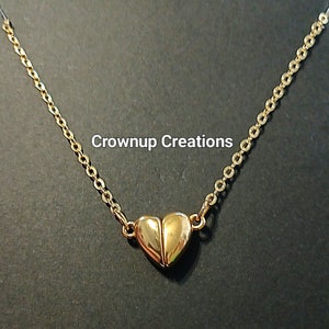 Magnetic gold heart necklace