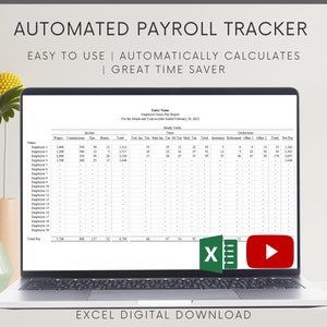 Automated Payroll Report: Employee Excel Template (Digital Download)