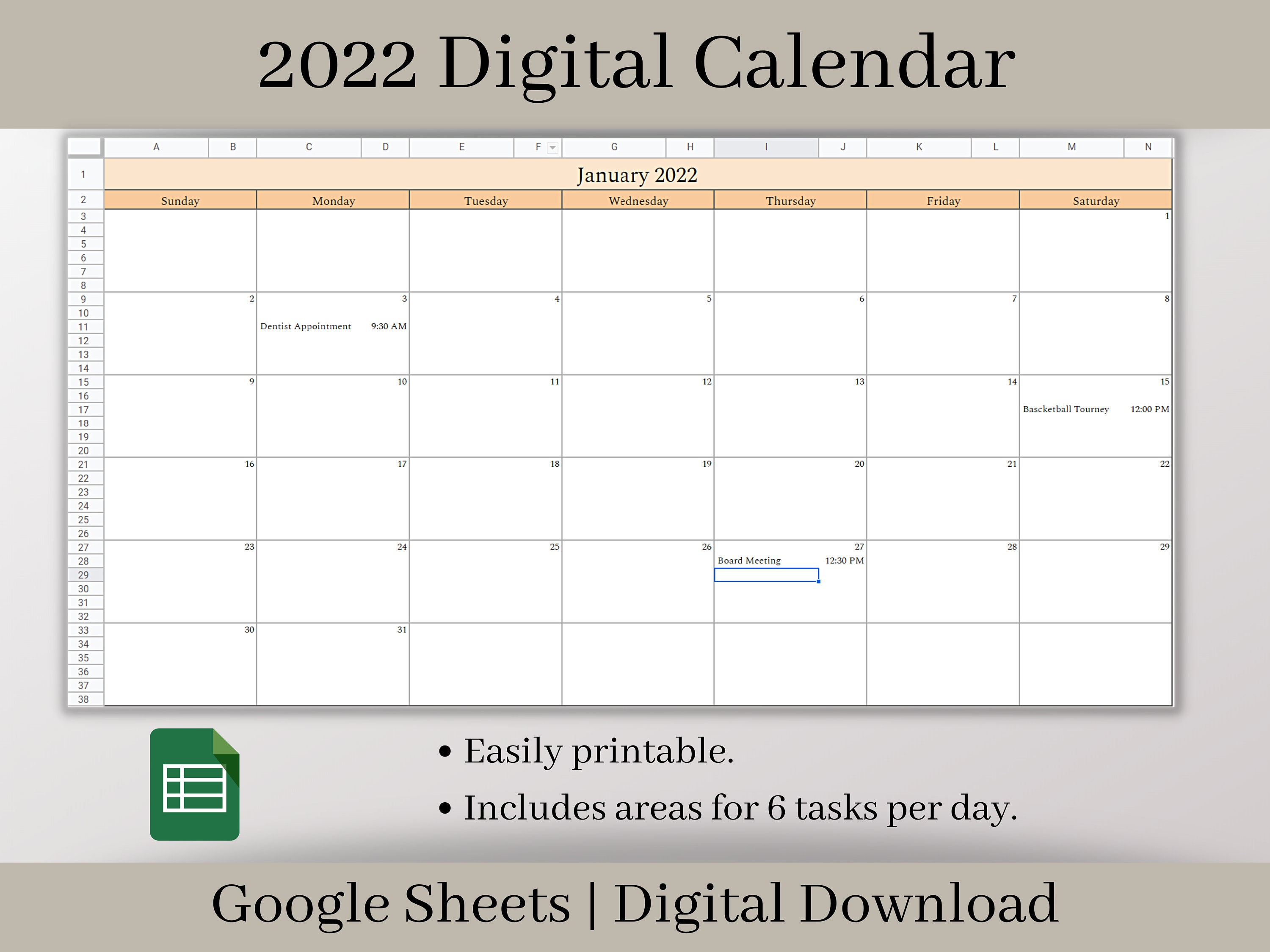2024 2025 Calendar Spreadsheet Google Sheets Monthly, 54 OFF