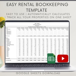 Automated Airbnb and Rental Property Google Sheets Bookkeeping Template, Easily Manage Rental Properties, Streamline Rental Expense Tracking