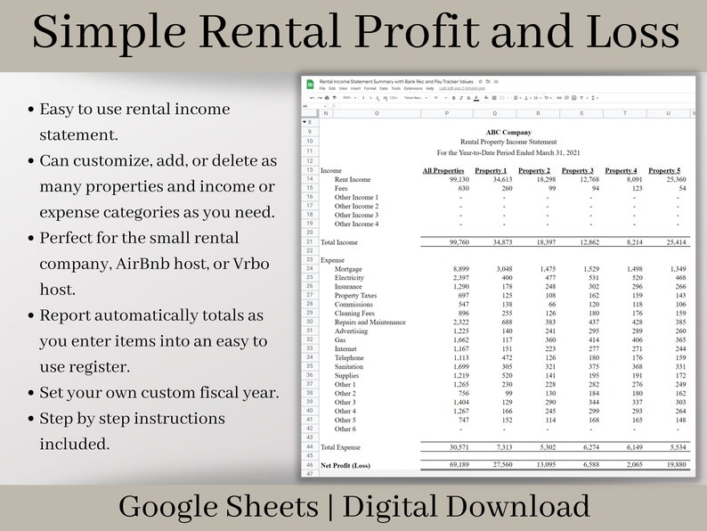 Rental Income Statement Spreadsheet and Bank Reconciliation Tool Rental Income Statement Spreadsheet and Bank Reconciliation Tool