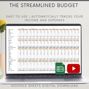 Simple Monthly Budget Spreadsheet, Google Sheets Template, Easy to use income and expense tracker.  The perfect savings planner for you.