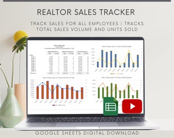 Seguimiento de ventas de agentes inmobiliarios: Plantilla de Hojas de Cálculo de Google (Descarga digital)