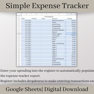 Simple Expense Tracker, Google Sheets, Automatically Calculates and ...