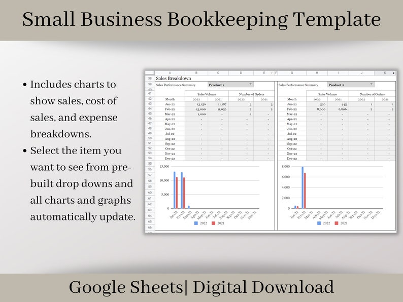 Small Business Bookkeeping Spreadsheet: Profit and Loss (google Sheets ...