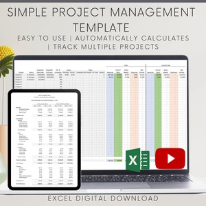 Business Management Excel Template: Profit & Loss, Project Planning (Digital Download)