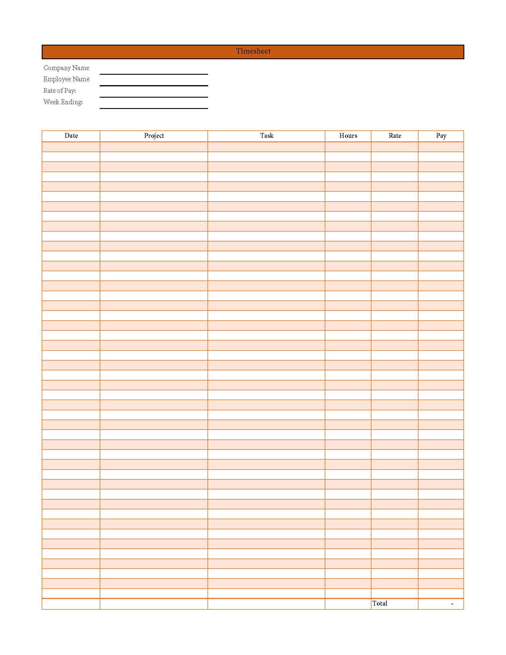 Payroll Time Sheet, Easy to Use Employee Time Card Report, Google ...