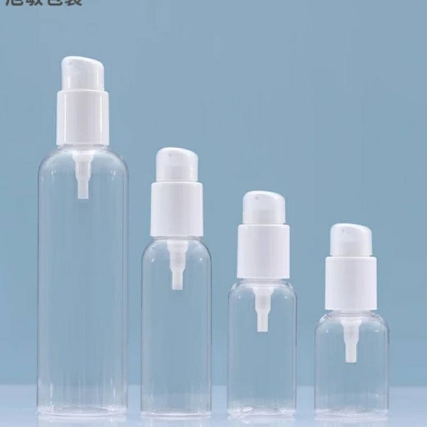 300ml Clear Empty Plastic Pump Bottles  Plastic Pump Bottles w Dispenser Pump w Travel Lock