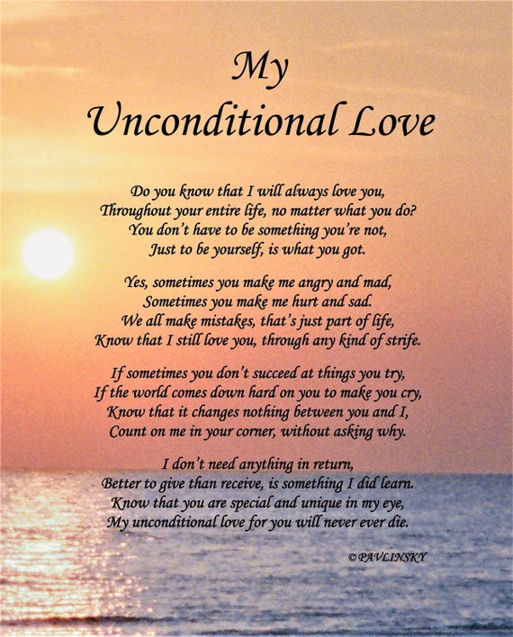My Love For You Is Unconditional My Unconditional Love 8 X 10 Frameable Card | Etsy Australia