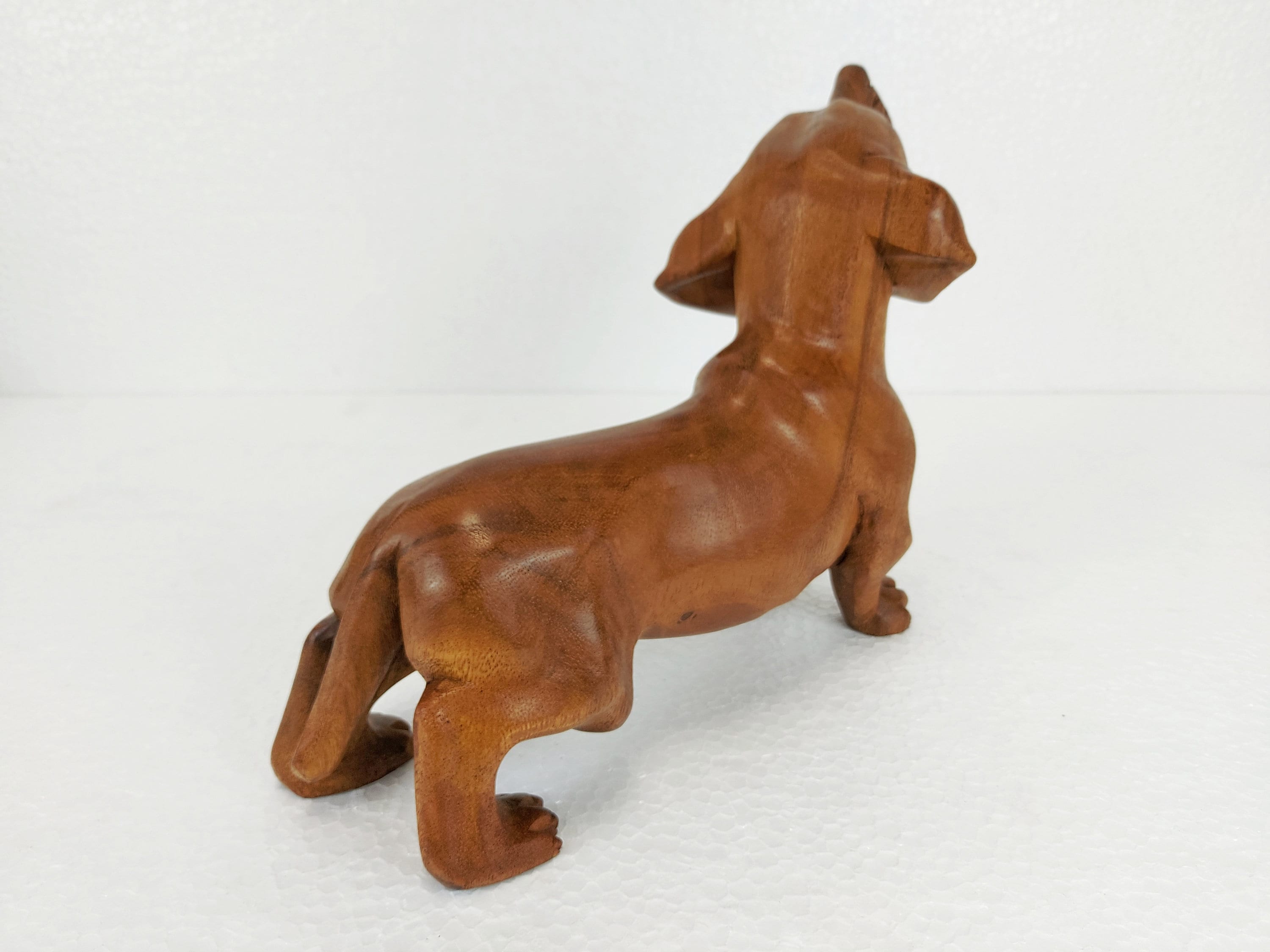Wooden Daschund Dachshund Dog Statue Wooden Statue Wiener Weiner Dog