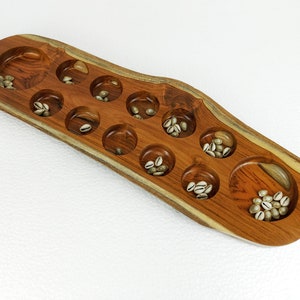 Wooden Teak Wood Mancala Board Game Natural Shape Congkak Kalaha Oware Sungka Filipino Strategy Game Indoor Games Family Game Table Game