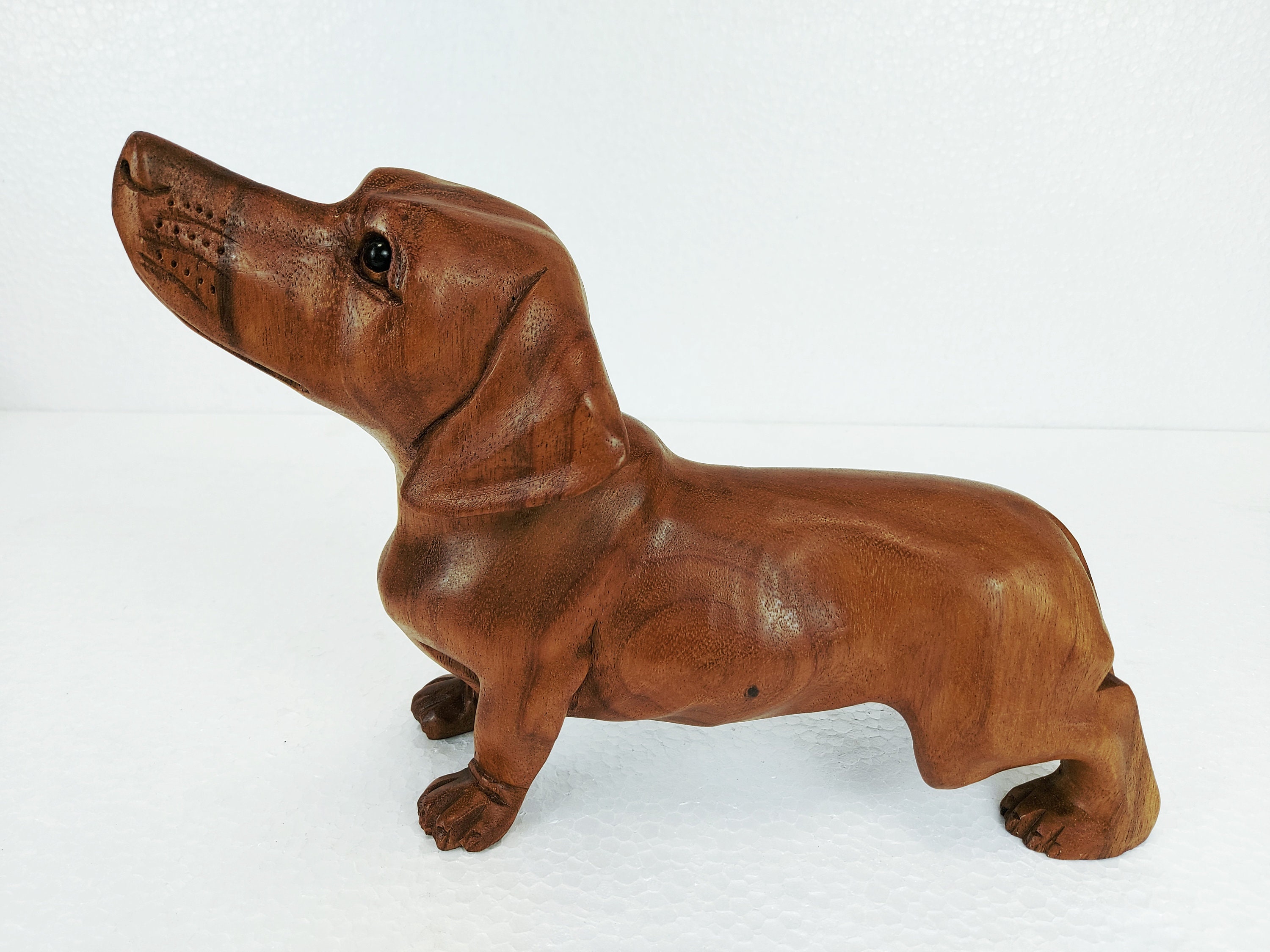 Wooden Daschund Dachshund Dog Statue Wooden Statue Wiener Weiner Dog