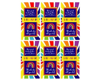 Etiquetas imprimibles de dulces / Etiquetas de dulces de agradecimiento / Gracias imprimibles / Etiqueta de dulces de agradecimiento / apreciación del maestro