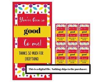 Etiquetas imprimibles de dulces / Etiquetas de dulces de agradecimiento / Gracias imprimibles / Etiqueta de dulces de agradecimiento / apreciación del maestro