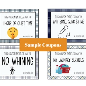 Father&#39;s Day Coupons Digital Download | Father&#39;s Day Printable Coupons