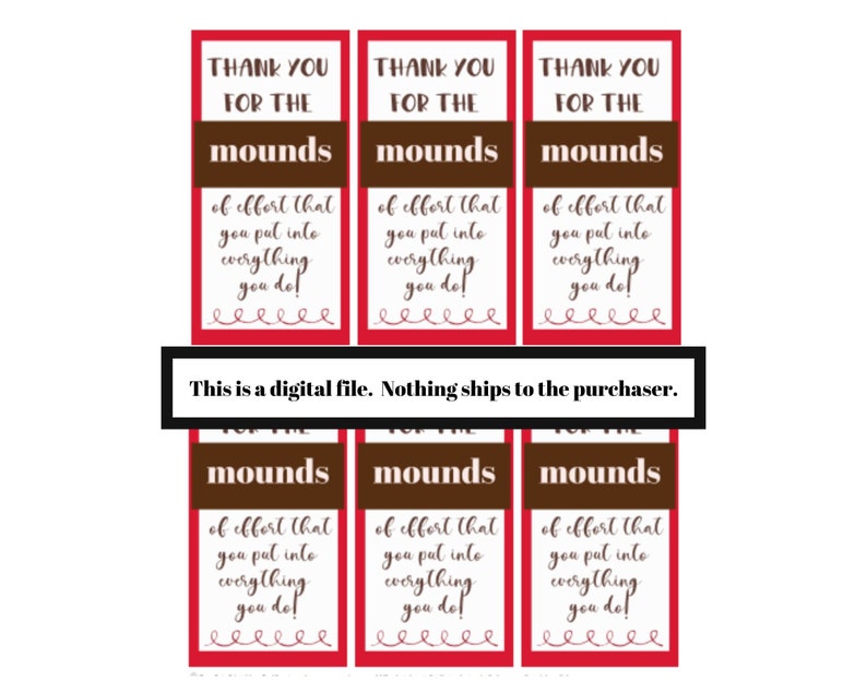 Candy Printable Tags Thank You Candy Tags Thank You Printable ...