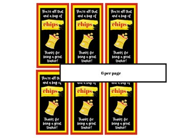 Etiquetas imprimibles de chips / Etiquetas de dulces de agradecimiento / Gracias imprimibles / Etiqueta de dulces de agradecimiento / agradecimiento al maestro