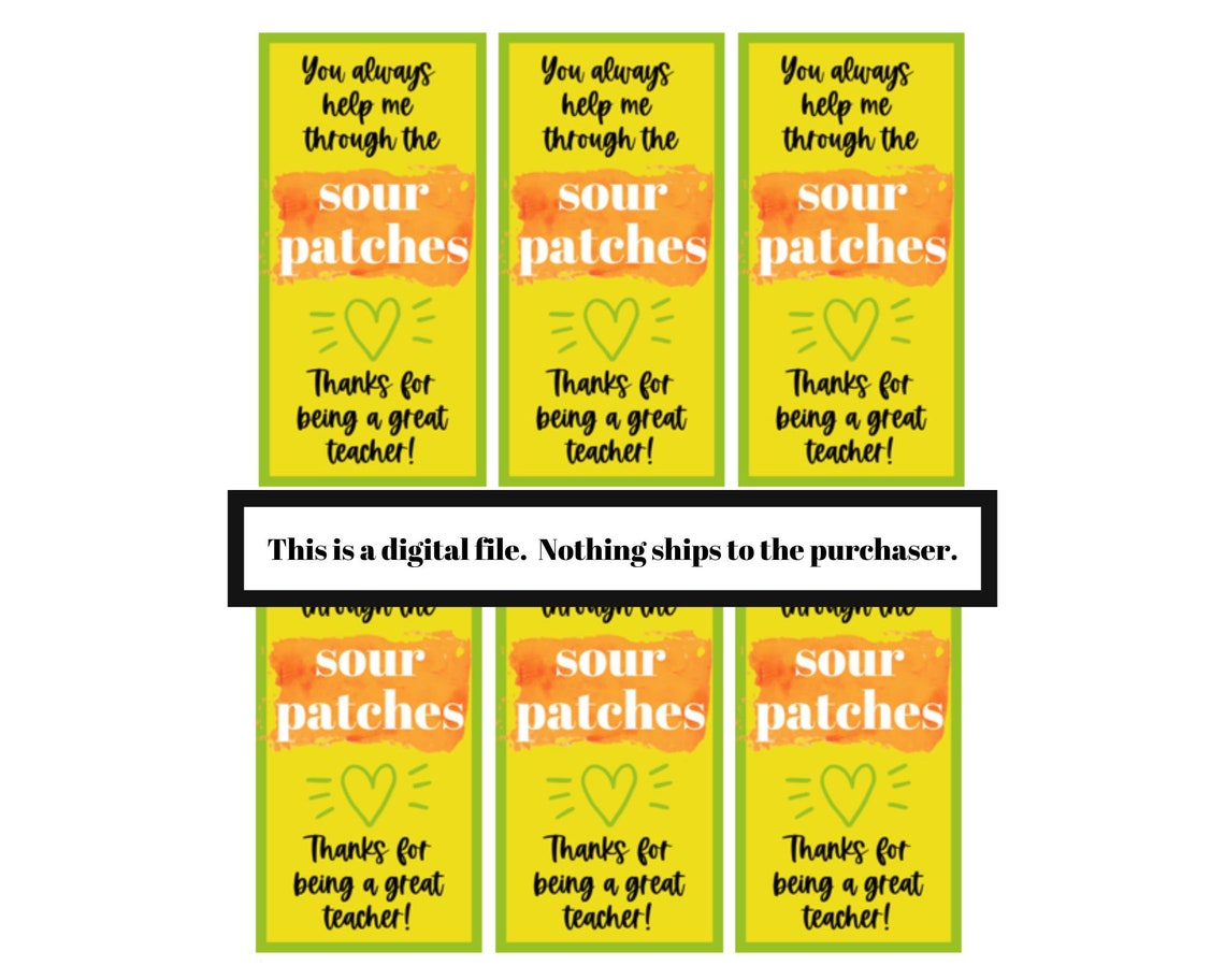 Candy Printable Tags Thank You Candy Tags Thank You Printable ...