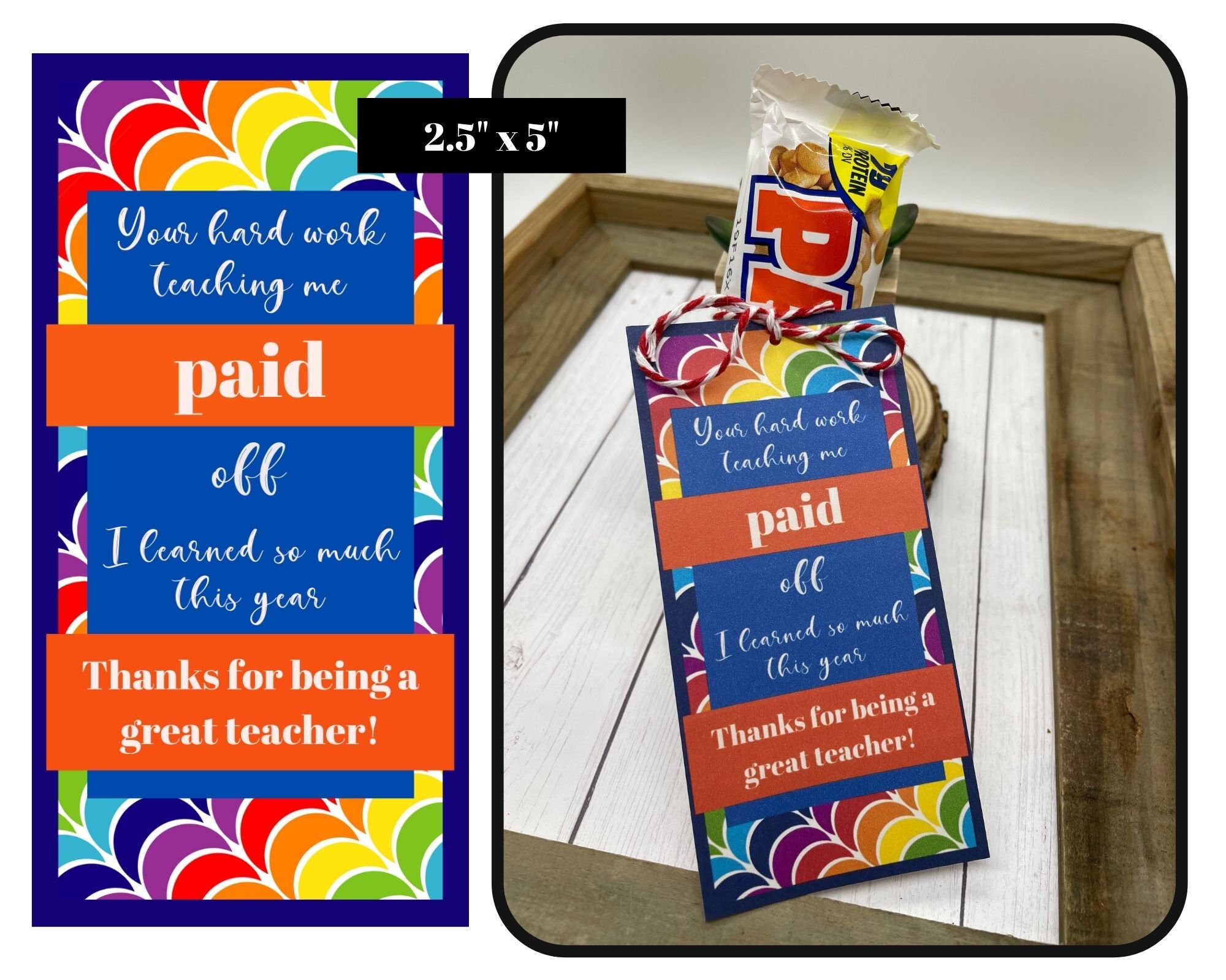 Teacher Appreciation Candy Tag Kit Features 6 Different Candy - Etsy