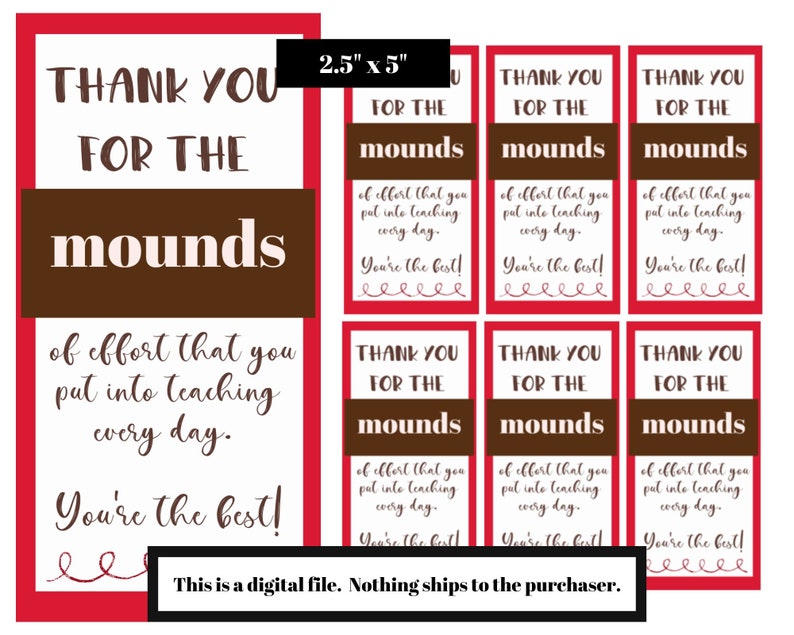 Candy Printable Tags Thank You Candy Tags Thank You Printable ...