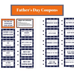 Father&#39;s Day Coupons Digital Download | Father&#39;s Day Printable Coupons