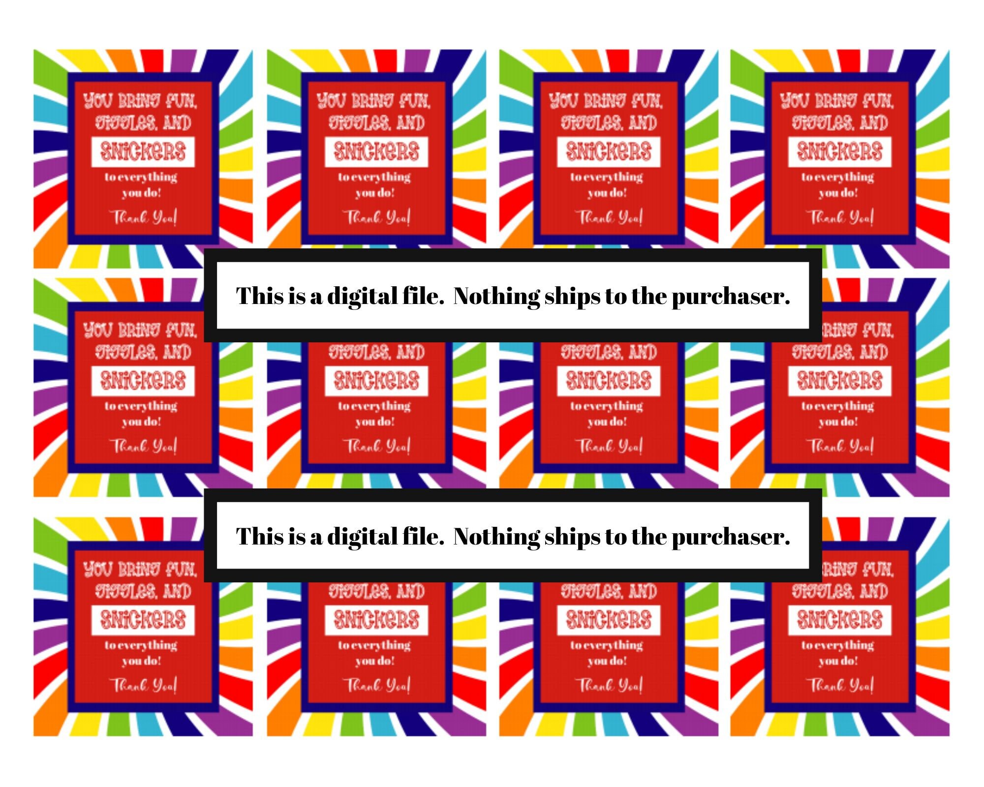 Candy Printable Tags Thank You Candy Tags Thank You Printable ...