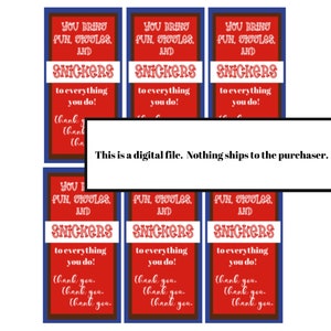 Candy Printable Tags | Thank You Candy tags | Thank You printable |  Appreciation candy tag