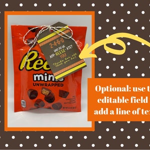 Reese's Candy Printable Tag Appreciation Tag Teacher - Etsy