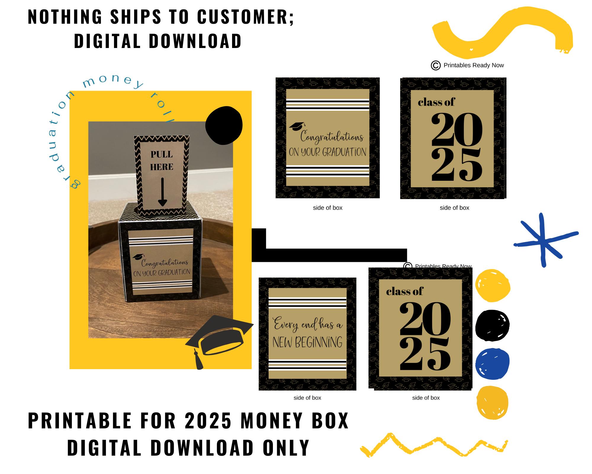 Graduation Money Box Printable | Money Gift Ideas | Graduation Gifts ...