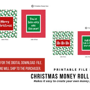 Christmas Money Roll Gift Printable | Money Gift Ideas | Christmas Gifts | Printable For Christmas Tissue Box Money Gift