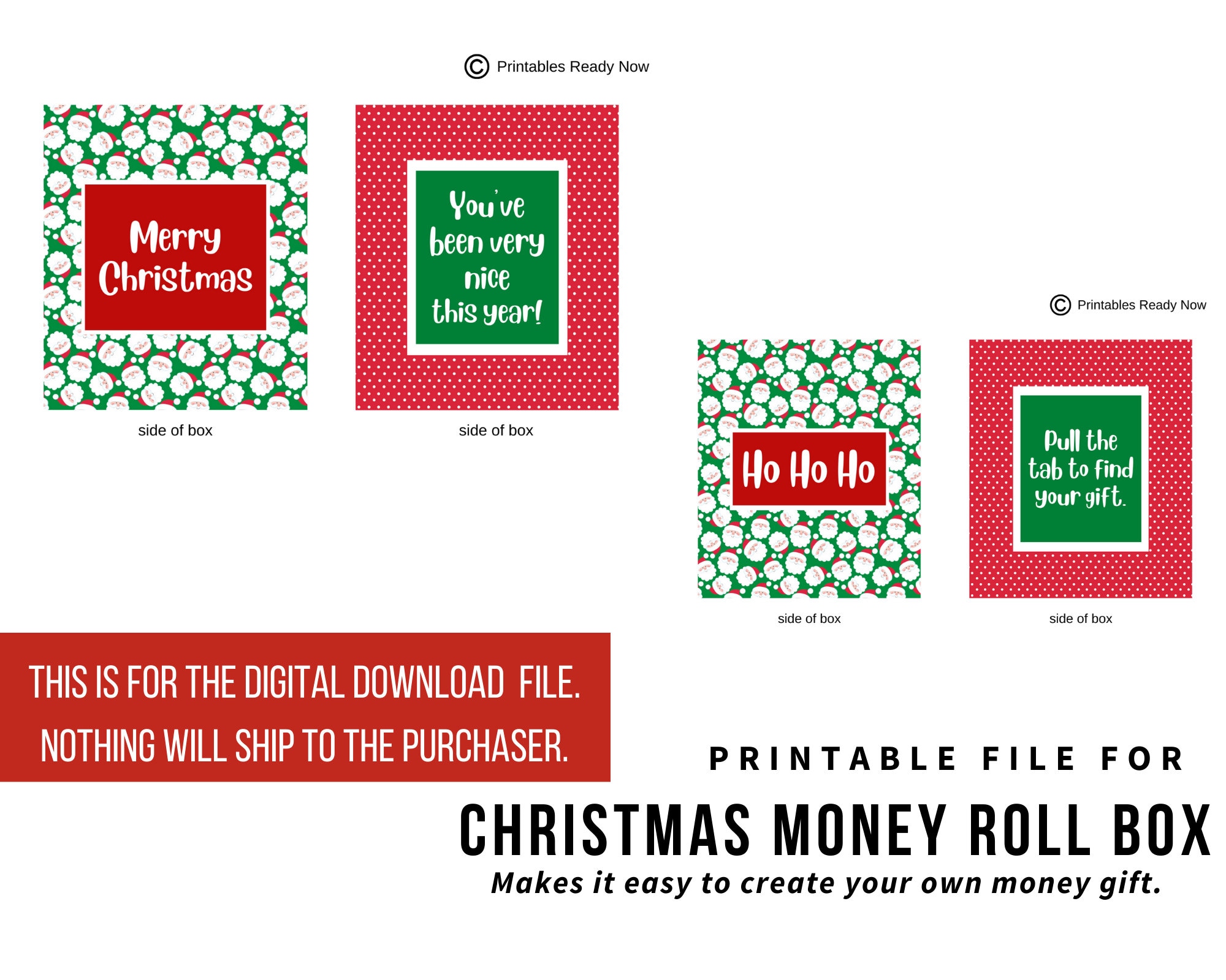 Christmas Money Roll Gift Printable Money Gift Ideas Christmas Gifts
