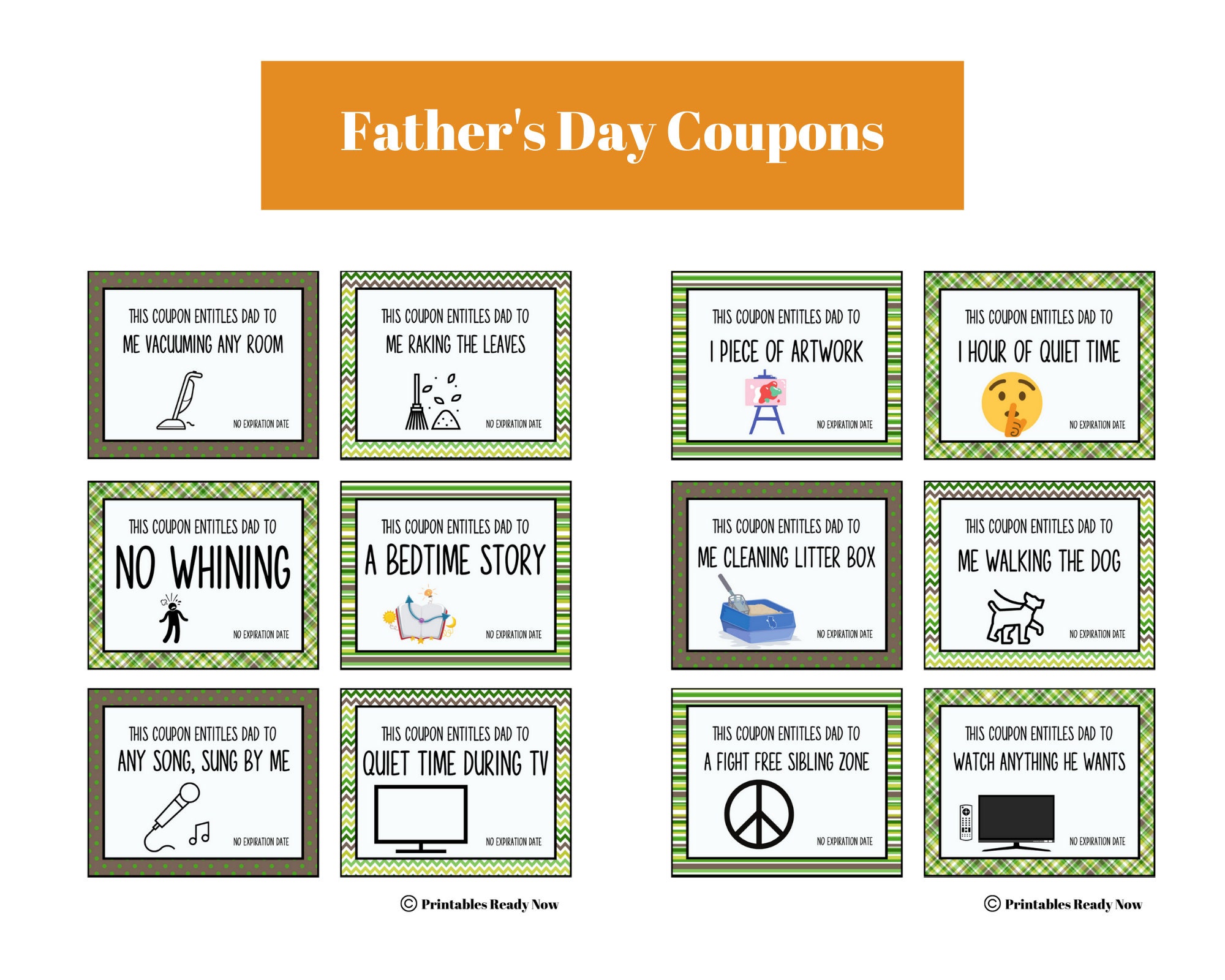 Father's Day Coupons Digital Download | Father's Day Printable Coupons ...