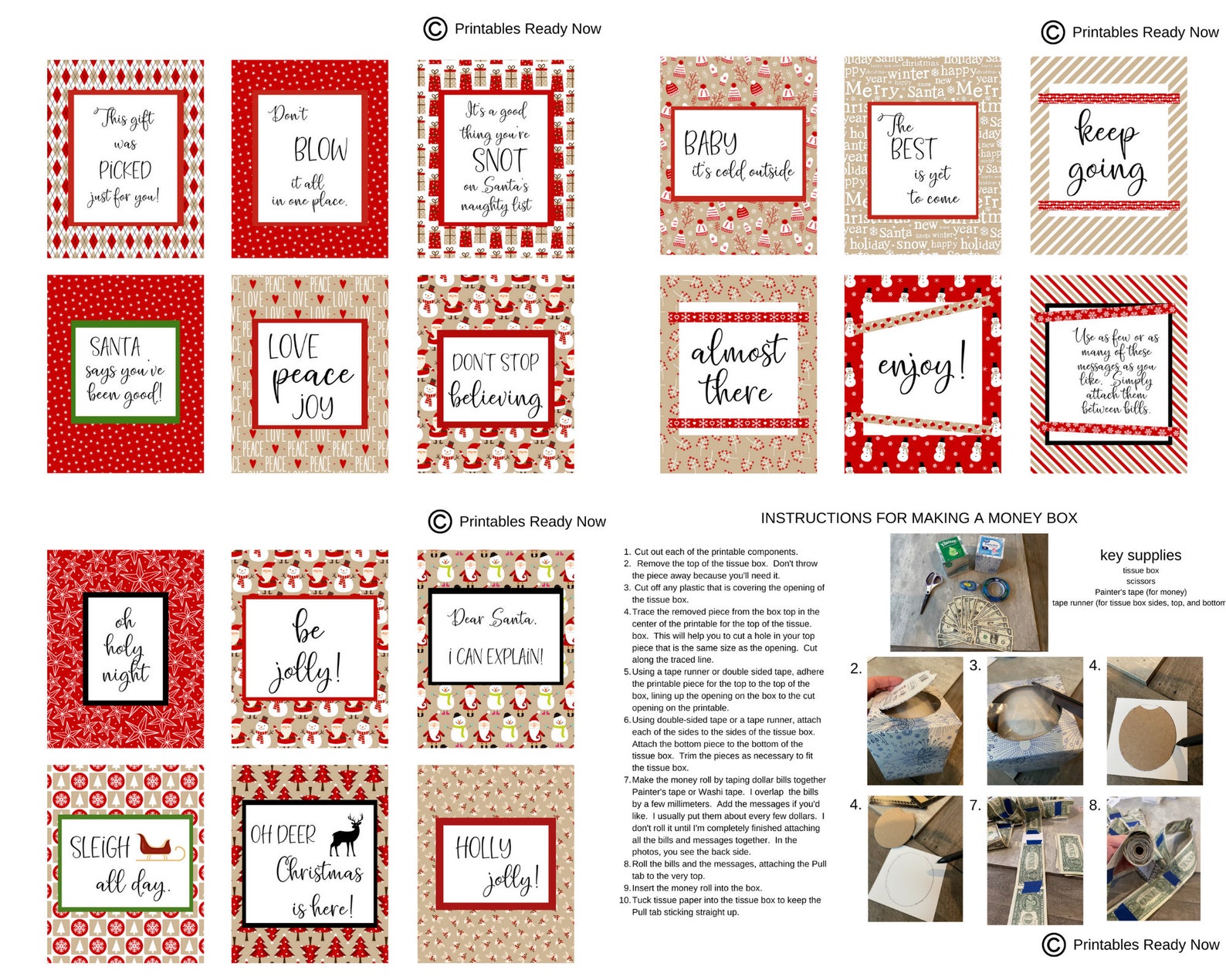 Christmas Money Roll Gift Printable Money Gift Ideas Christmas Gifts