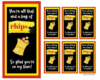 Etiquetas imprimibles de chips / Etiquetas de dulces de agradecimiento / Gracias imprimibles / Etiqueta de dulces de agradecimiento / agradecimiento a los empleados