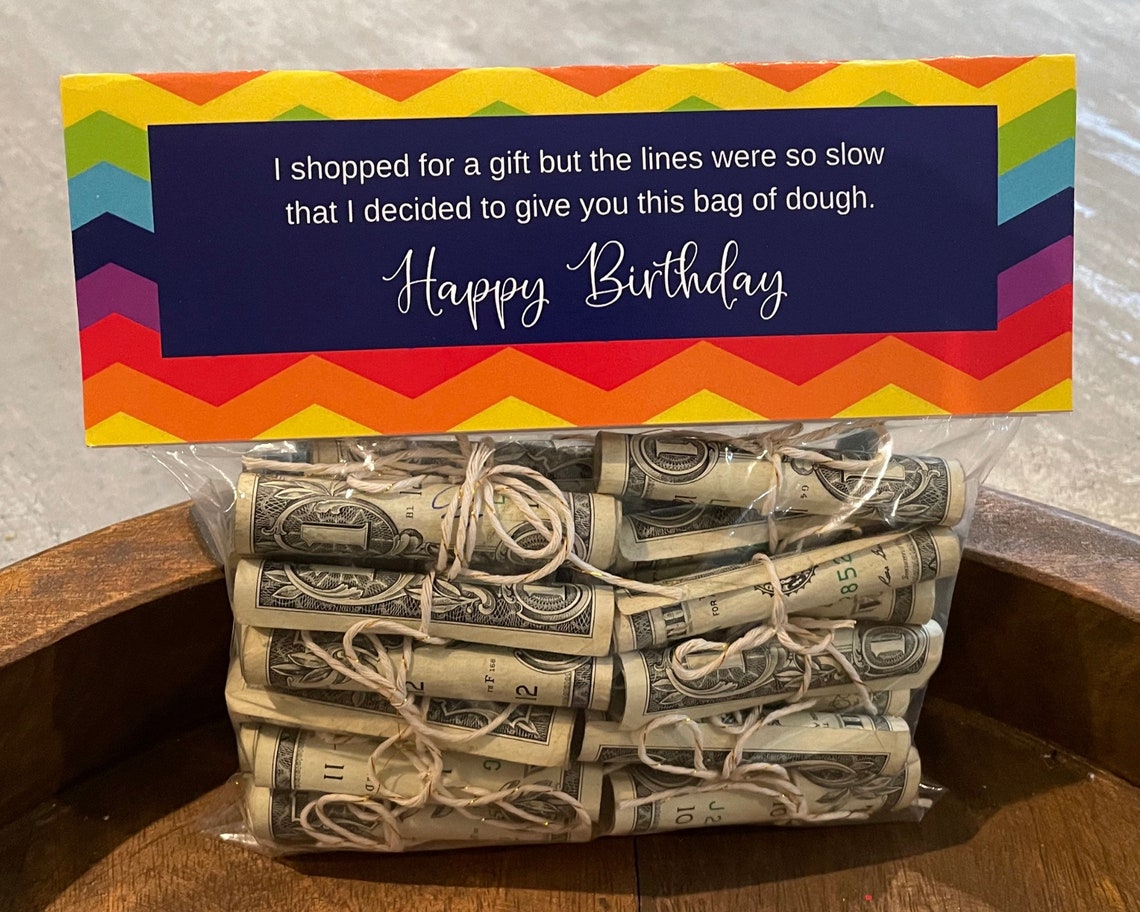 Birthday Money Gift Idea Printable Bag Toppers Birthday Gifts Bag